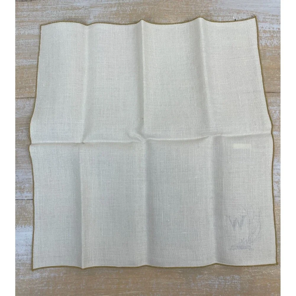 All Irish Linen Napkins Printed Monogrammed “W” Set of 4 14